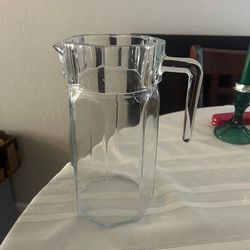 Clear glass pitcher