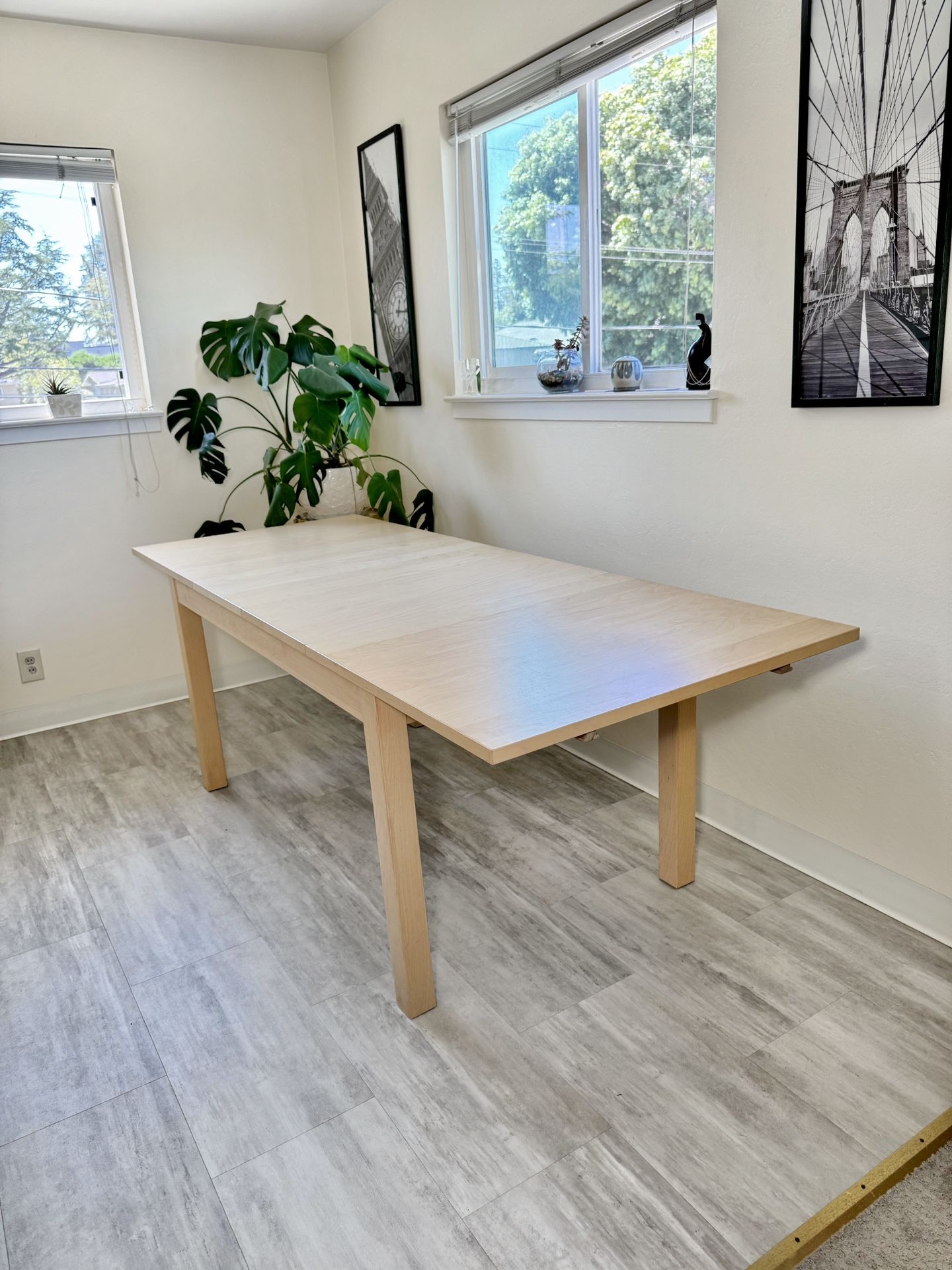 IKEA Bjursta Light Wood Extendable Dining Table