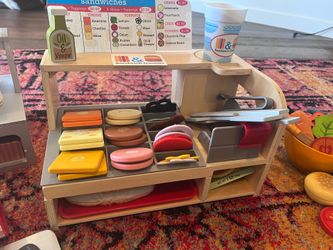 Complete Melissa & Doug Pretend Play Bundle - Ice Cream, Pizza, Sandwich Shop, Camp Stove
