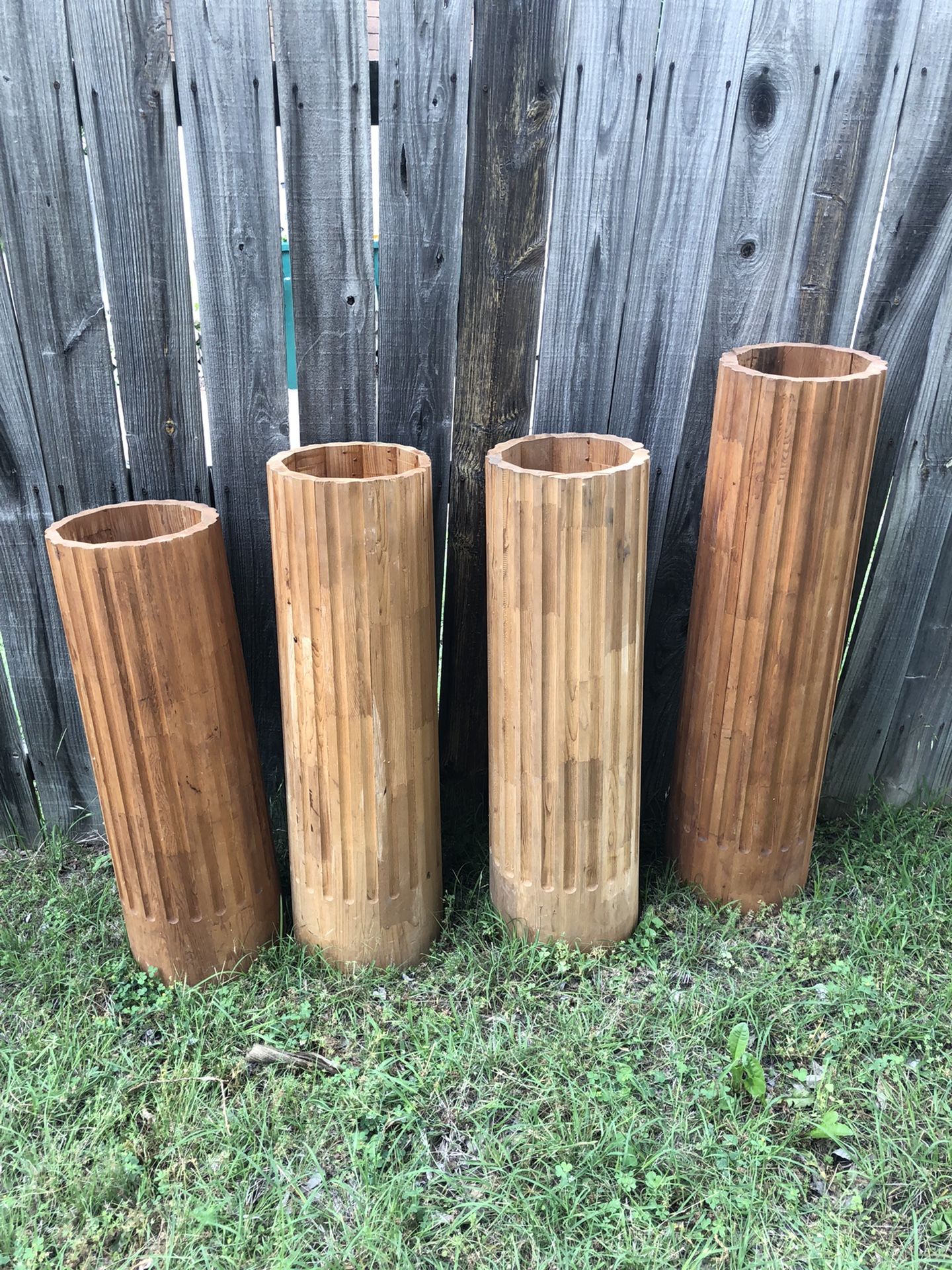 Solid Wood Column Pedestal Plant Stand