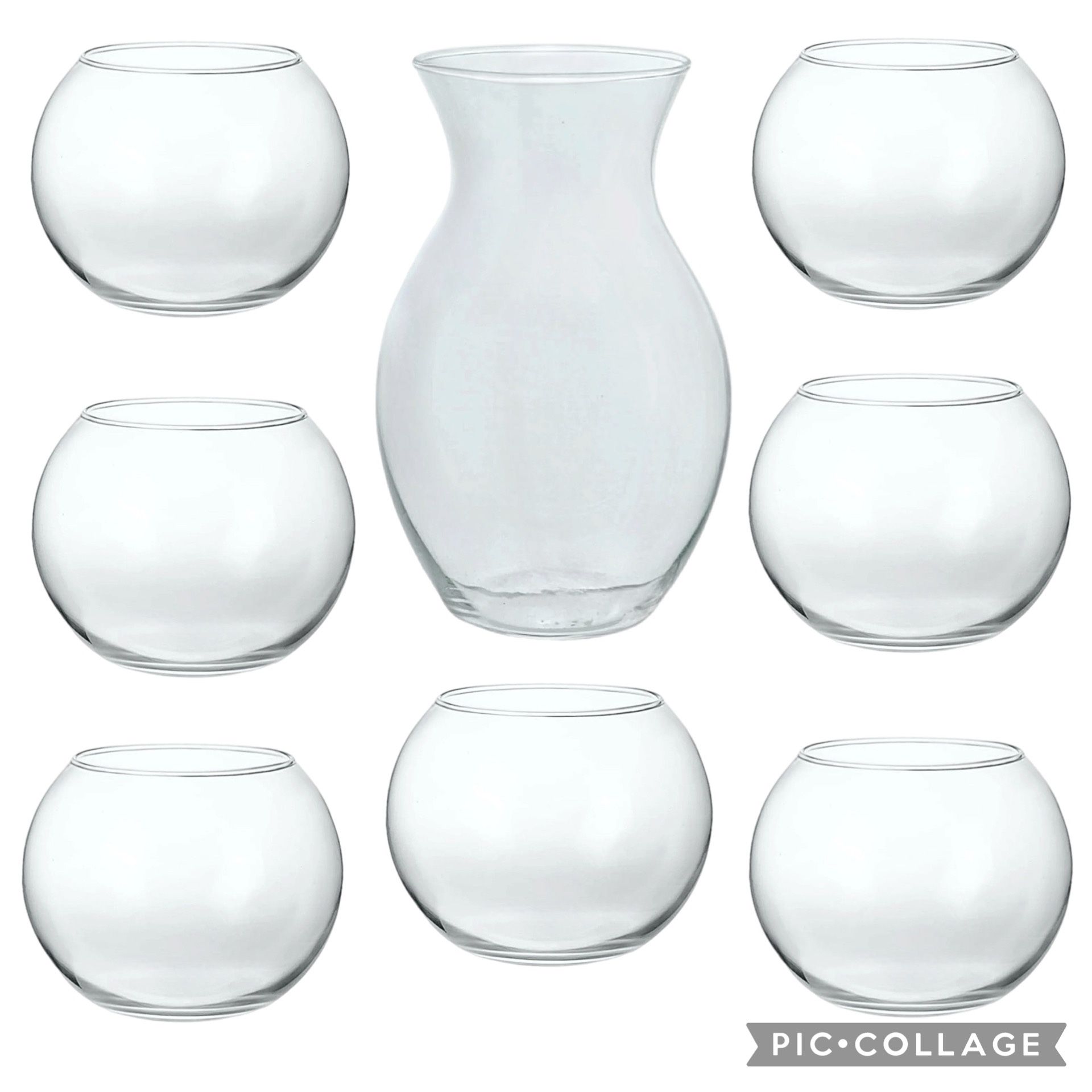(8) Glass Vases