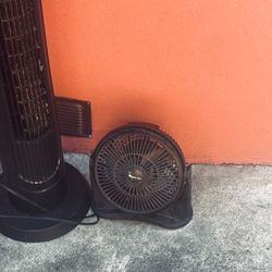 Two fans working