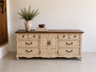 Maison Linen • French Country 9-Drawer Dresser + Center Cabinet