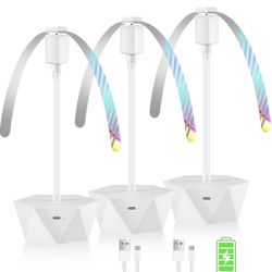 Fly Fans for Tables Rechargeable Fly Repellent Fans for Indoor Outdoor Keep Flies Away, Flies Spinner Table Top with Holographic Blades, Bug Traps for