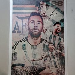 Soccer Superstar Lionel Messi Canvas Poster Fan Art Gift Set  