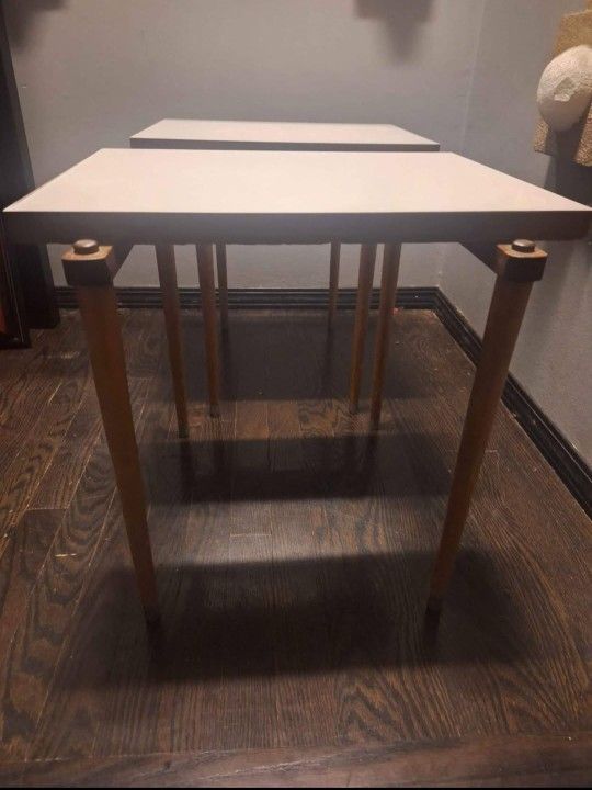 Vintage MCM White Formica Top Nesting Tables