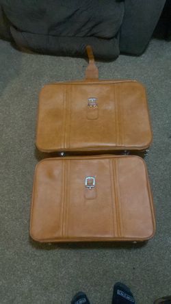 Vintage leather suit cases