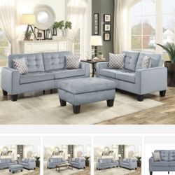 Lantana Gray Living Room Set ( sectional couch sofa loveseat recliner options