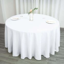 120 white polyester table cloths 