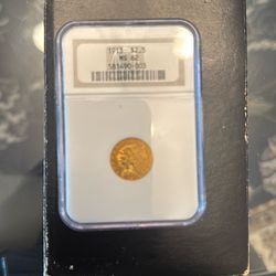1913 $2 1/2 Gold Indian Head $2.5 NGC MS62