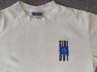 SIDEOUT  Vintage 1990’s  T-Shirt, 100% Cotton, White, Size L, Made In USA