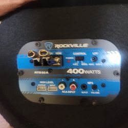 Rockville RTB80A 8" 400 Watt Powered Subwoofer Bass Tube + MP3 Input , Black
