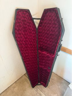 Vintage Coffin Case with Red Velvet Interior