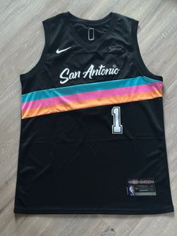 Victor Wembanyama #1 San Antonio Spurs Black Fiesta City Jersey Slim Fit XXL