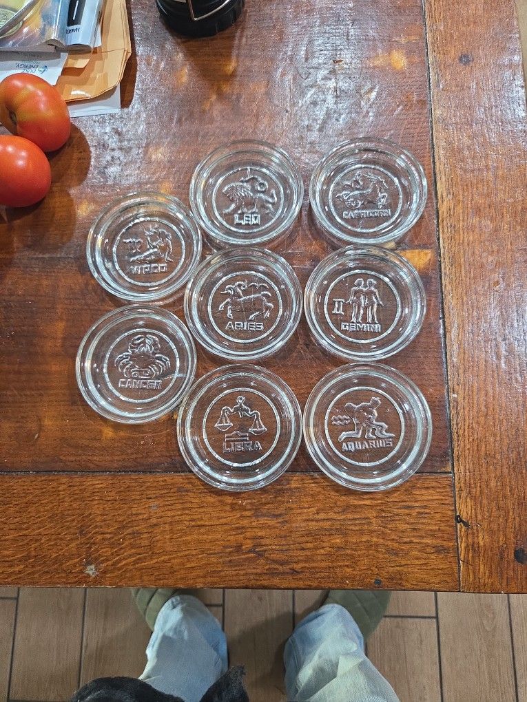 Antique zodiac sign coasters