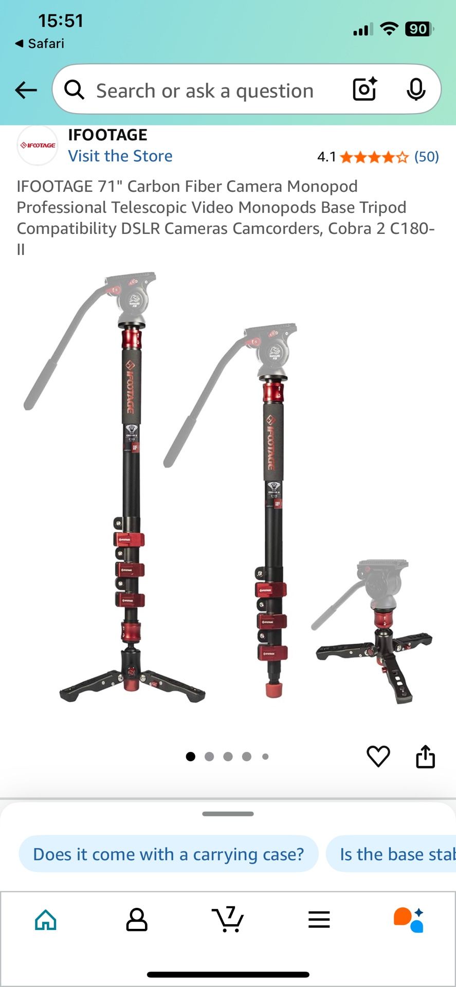 Ifootage Cobra 2 Mono Pod With Fluid Video Head