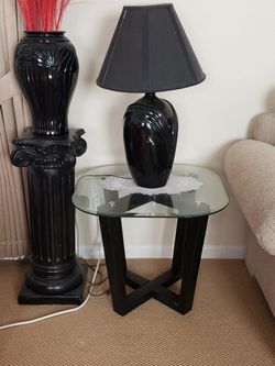 Side Table with Lamp