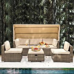 OUTDOOR 6 PIECE SOFA SET WITH CANOPY  BRAND NEW IN BOX!!!