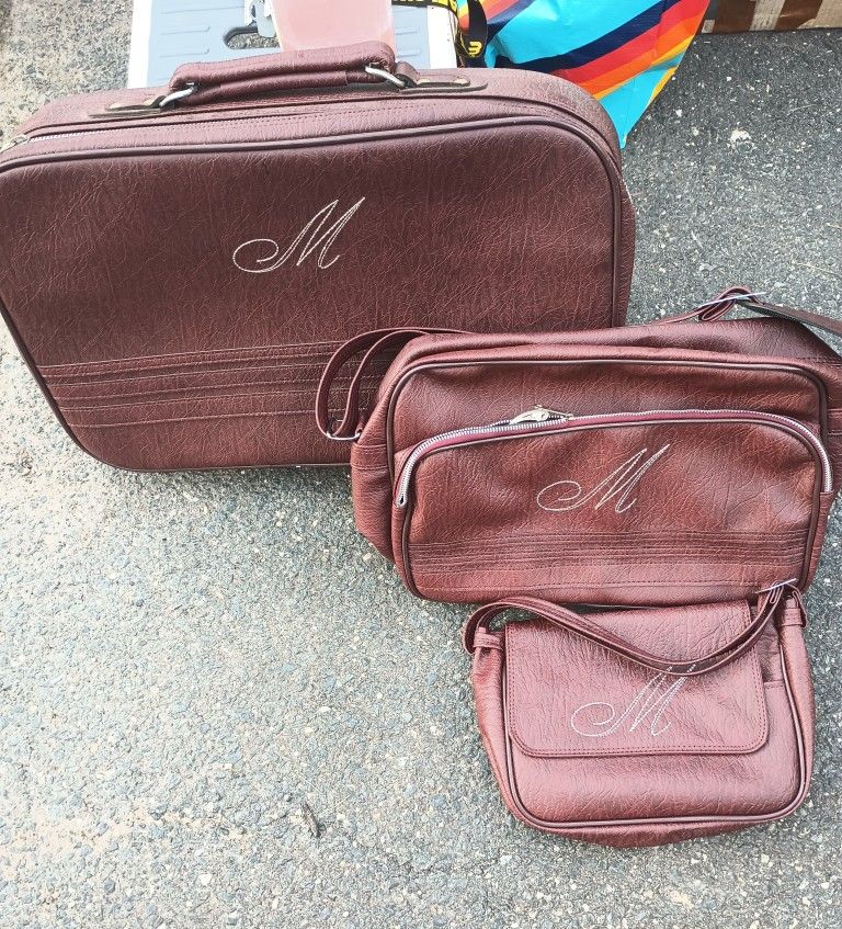 3 Piece Luggage - Letter M Monogram