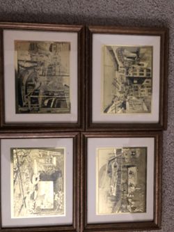 Lionel Barrymore gold tone prints vintage