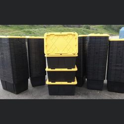 27 Gallons Storage Bins Black And Yellow Heavy Duty 