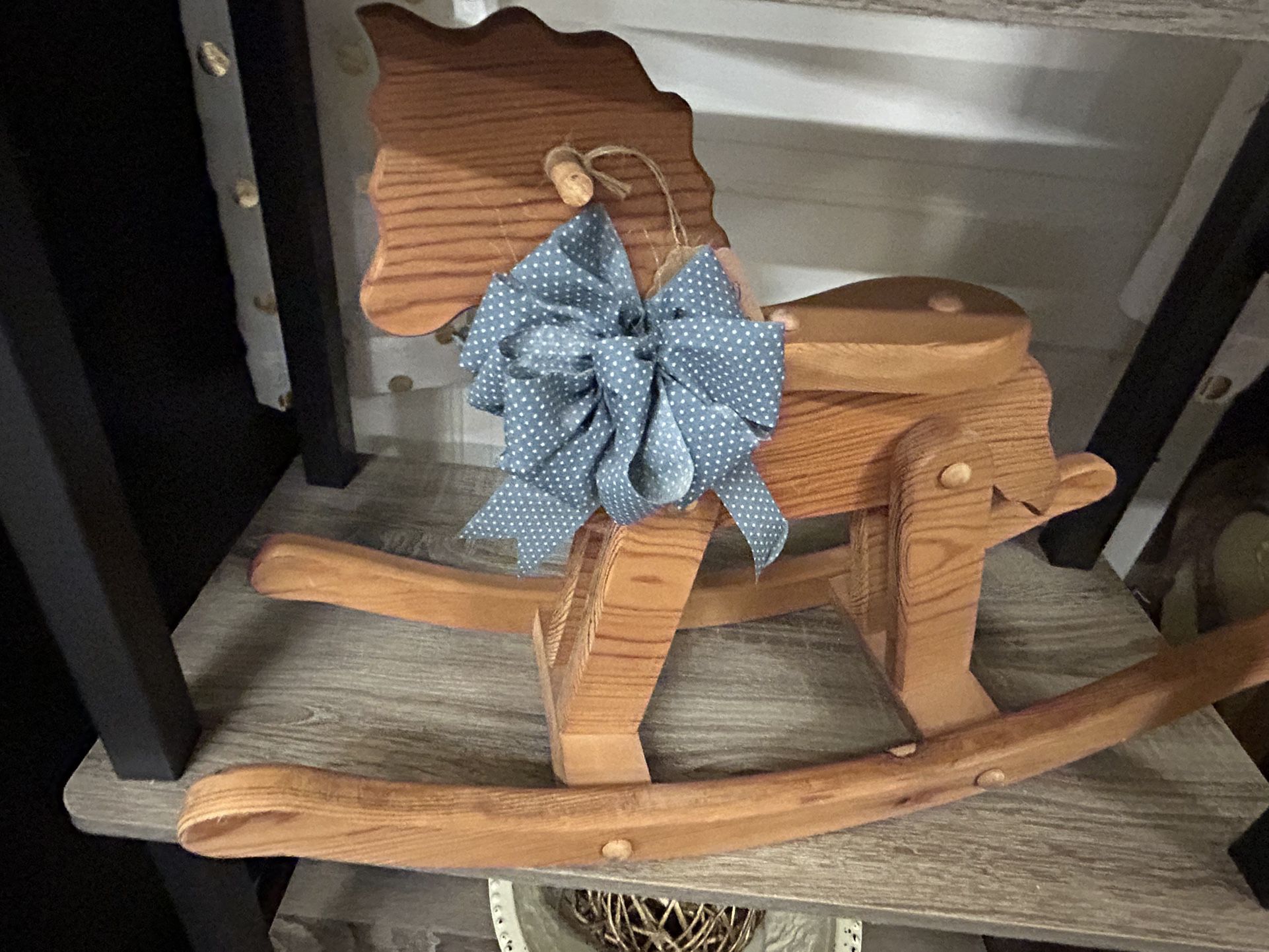 Adorable Small Wood Rocking Horse