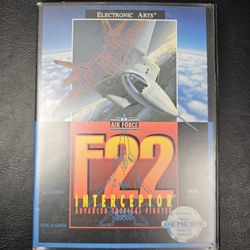 F-22 Interceptor (Sega Genesis, 1991) Complete Case & Manual