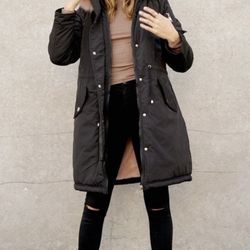 *New* Long Winter Jacket With Pink Fur