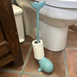Blue Whale Bathroom Toilet Paper Roll Holder Or Kitchen Paper Towel Holder