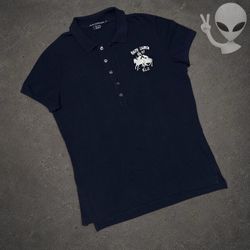 Ralph Lauren Sport Dual Big Pony Polo Shirt Women's L Navy