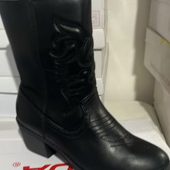 Girls black cowboy boots