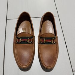 Size 38 1/2  Womens Gucci Horsebit Loafers With Rubber Sole