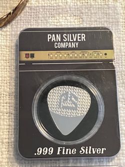 10 gram guitar pick.999 silver ounce Pan Silver Company