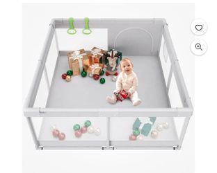 New!✨ 47x47x26 playpen play yard with pull up rings