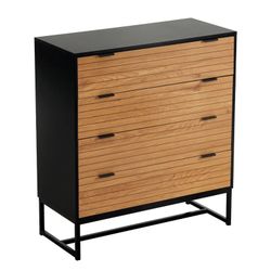 4 Drawers Storage Accent Chest 35"W Wood Dresser