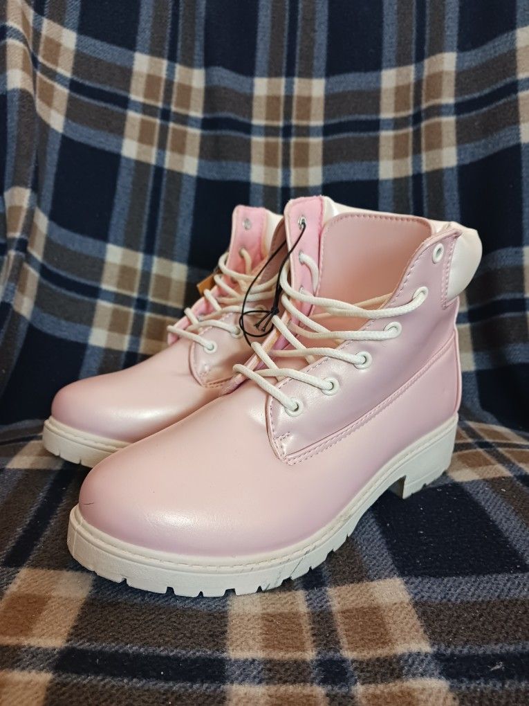 Barbie Styled Pink Boots with white soles
