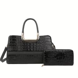 2pcs Women'S Satchel Handbag And Wallet 