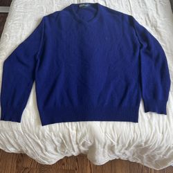 Vintage Polo Ralph Lauren Lambswool V-Neck Sweater – Men’s L – Royal Blue