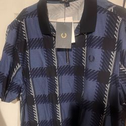 New Fred Perry Zip Polo Size Xl 