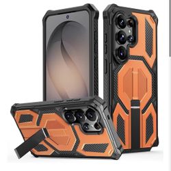 Strong Magnetic & Built-in Stand for Samsung Galaxy S24 Ultra Case,