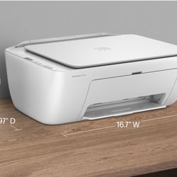 HP DeskJet 2852e Wireless All-in-One Color Inkjet Printer (White), Scanner, Copier, 3 months Free Instant Ink