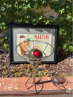 Vintage Postmodern Martini Lamp with frame by David Kris