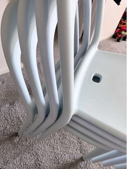 4 IKEA URBAN Stackable Chairs – Sky Blue