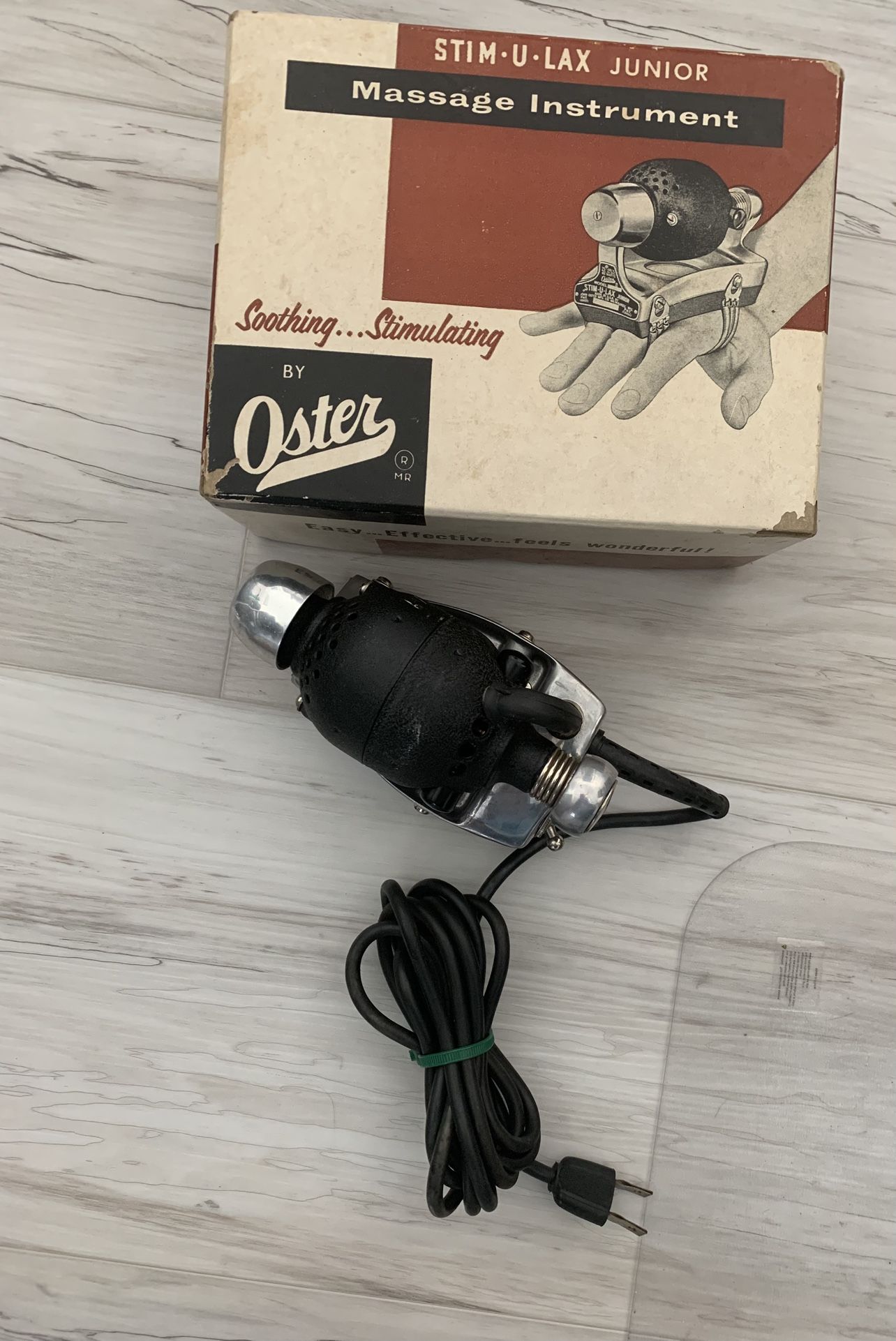 1950’s Oster Stim-U-Lax Massage Instrument With Box