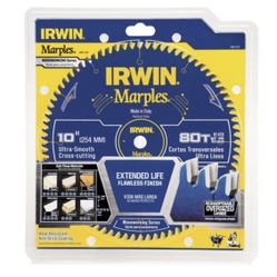 IRWIN Marples 10-Inch Circular Saw Blade, Hi-Alternate Tooth Bevel, 80-Tooth 