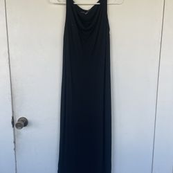 Furlough Sale - Black Cowl Neck Sleeveless Long Jenne Masc Dress