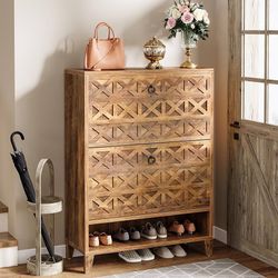 L581 $130  Shoe Cabinet with 2 Flip Drawers