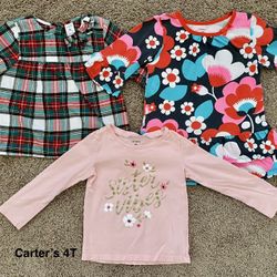4T Girl Carter’s Winter Shirts