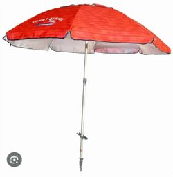 Tommy Bahama Sand Anchor 7 feet Beach Umbrella With Tilt and Telescoping Pole- Red