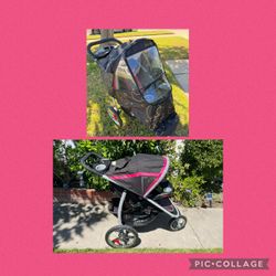 Graco FastAction Pink Jogger Stroller + Wonder Buggy Weather Cover